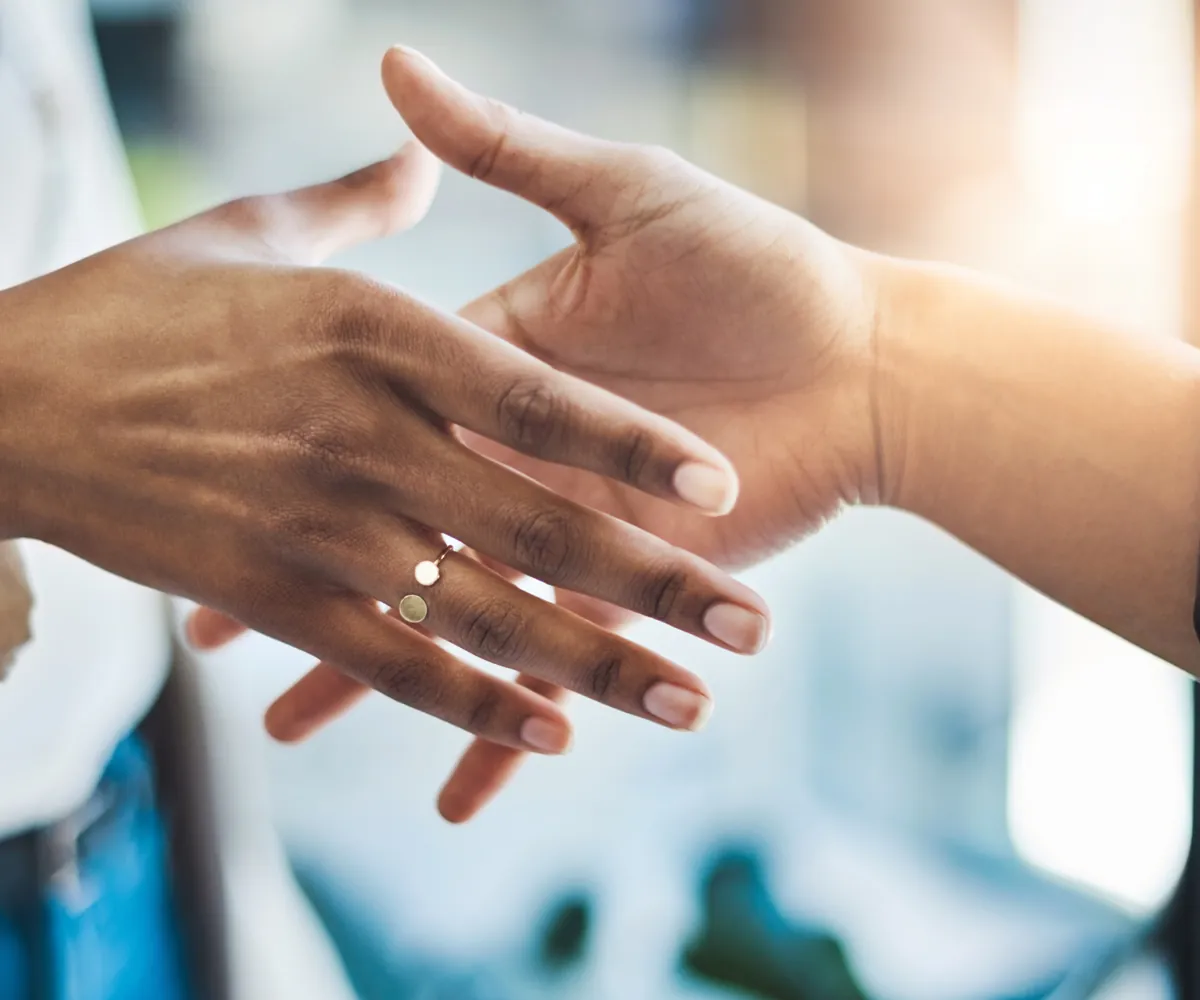 A professional handshake between colleagues