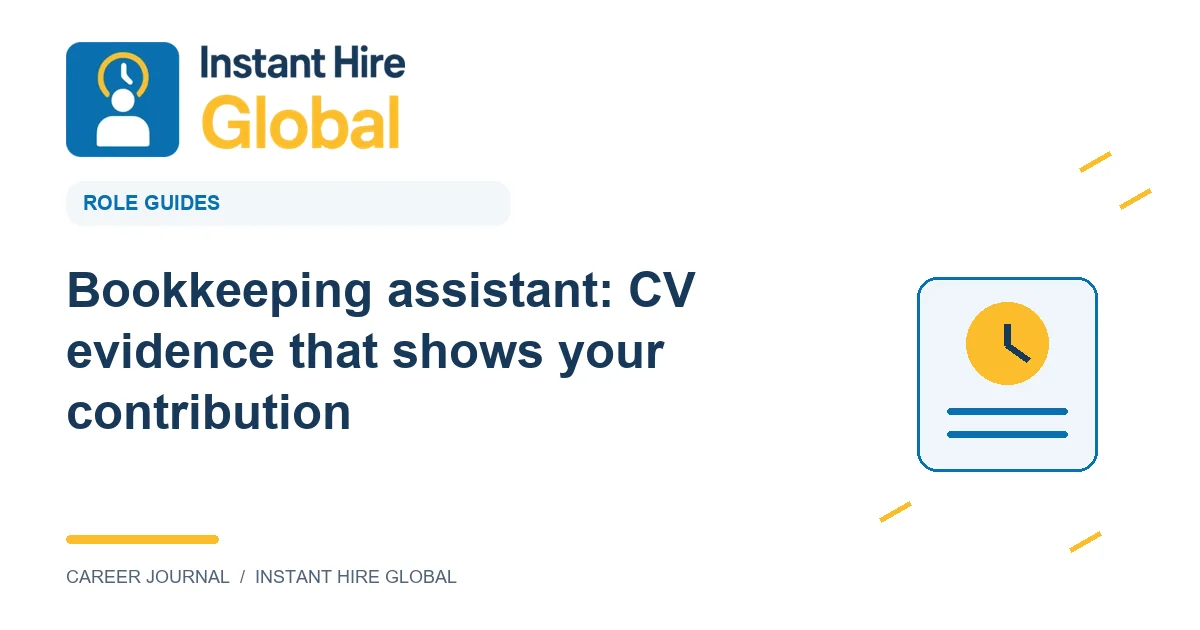 Bookkeeping assistant: CV evidence that shows your contribution