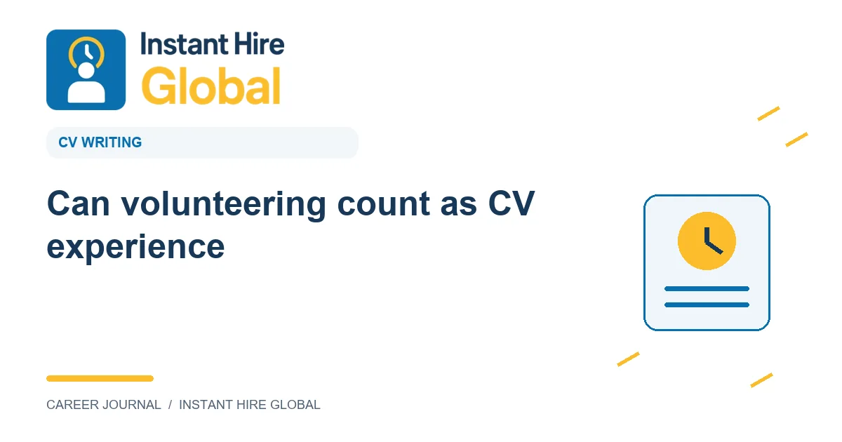 Can volunteering count as CV experience?