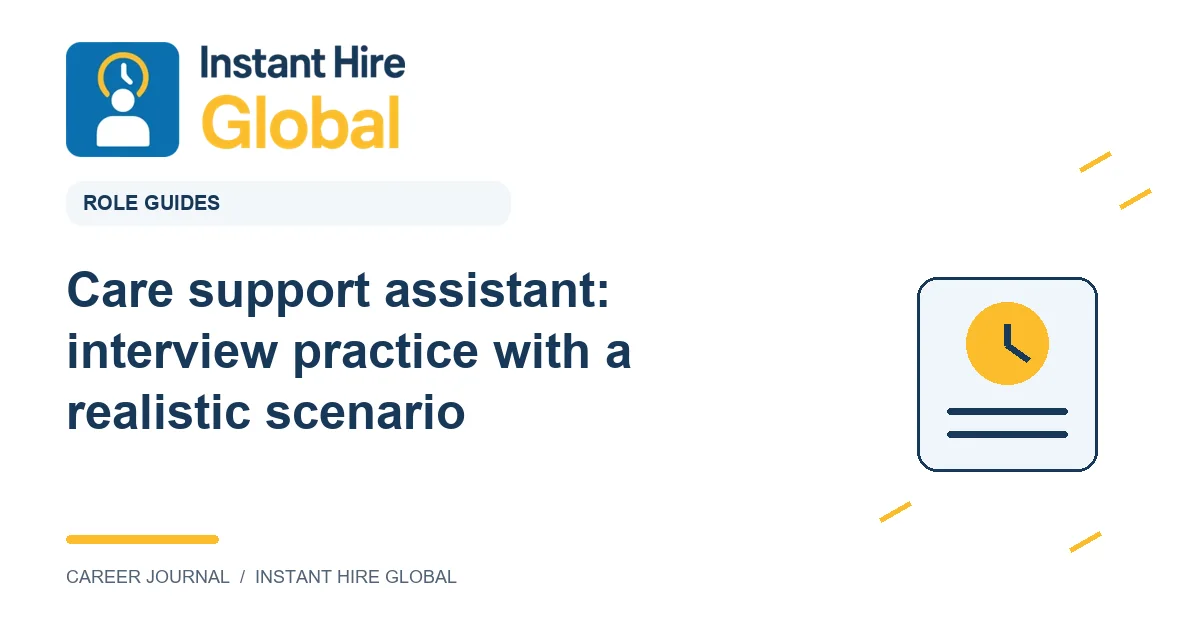 Care support assistant: interview practice with a realistic scenario