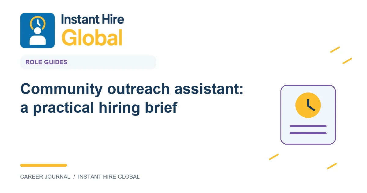 Community outreach assistant: a practical hiring brief