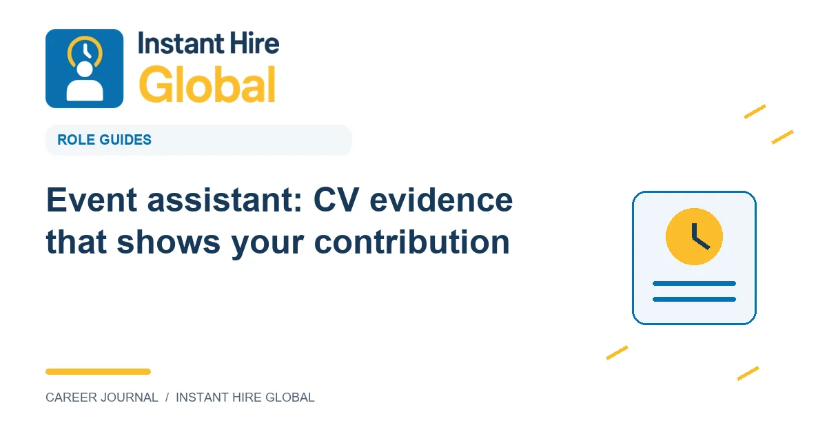 Event assistant: CV evidence that shows your contribution