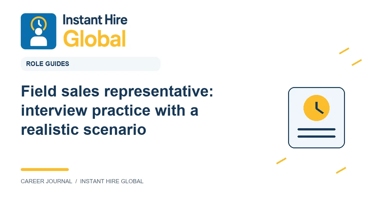 Field sales representative: interview practice with a realistic scenario