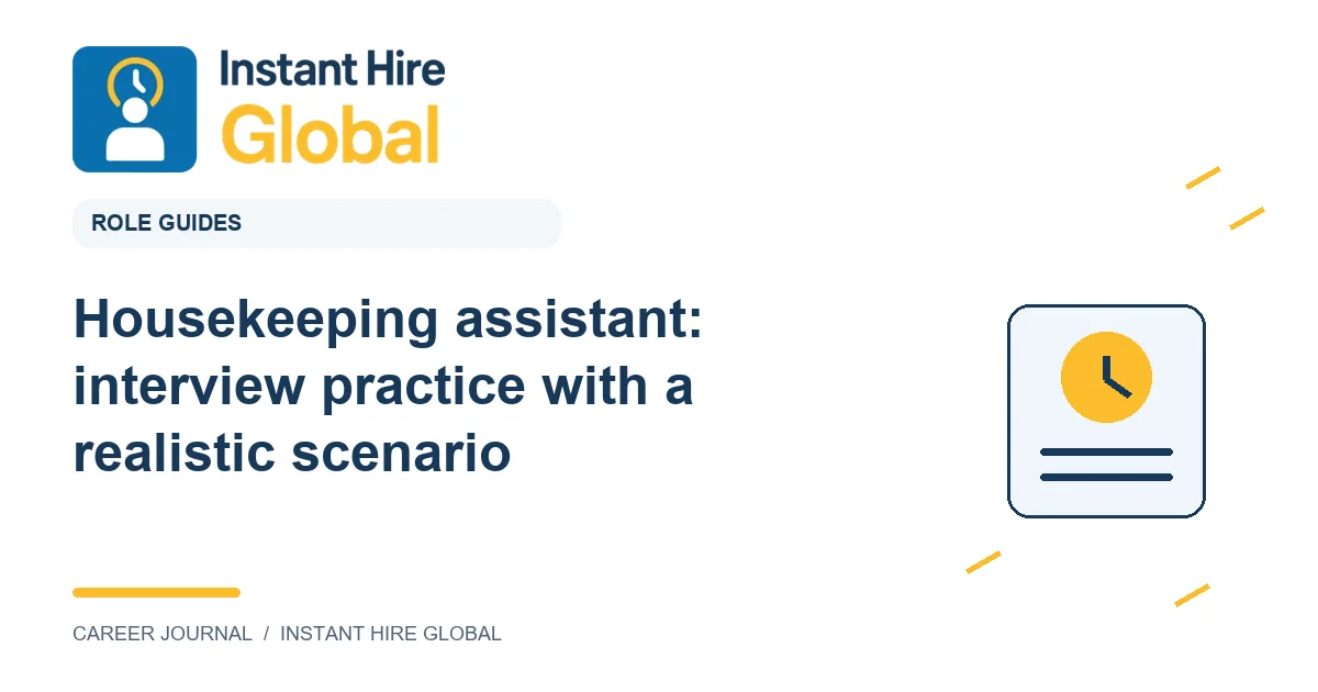 Housekeeping assistant: interview practice with a realistic scenario