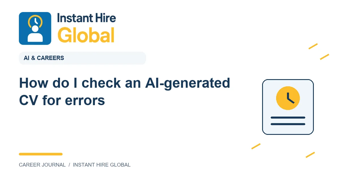 How do I check an AI-generated CV for errors?