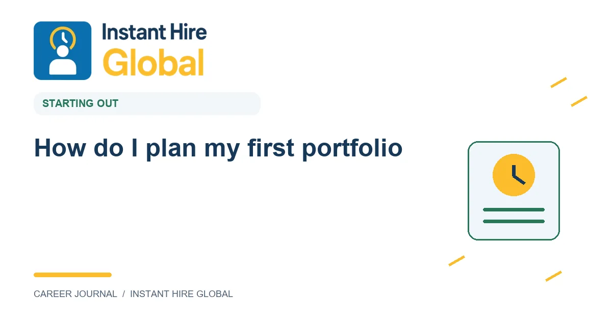 How do I plan my first portfolio?