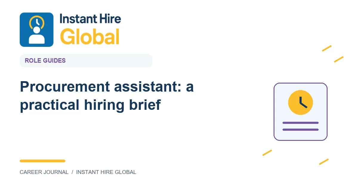 Procurement assistant: a practical hiring brief