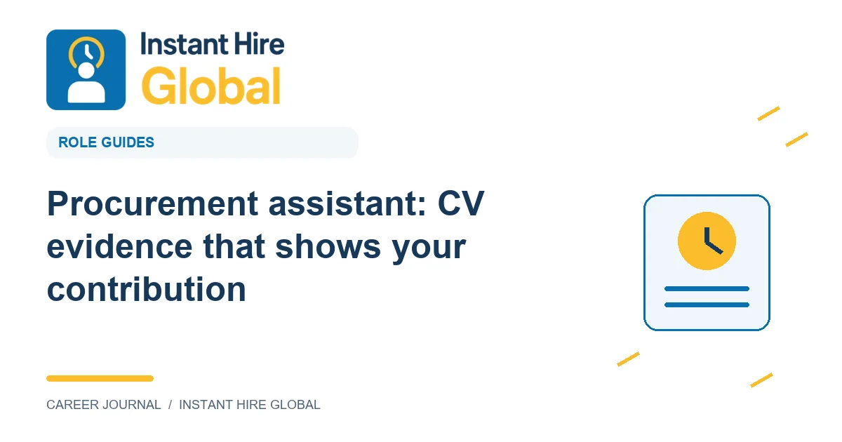 Procurement assistant: CV evidence that shows your contribution