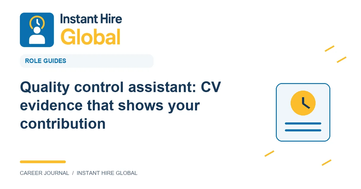 Quality control assistant: CV evidence that shows your contribution