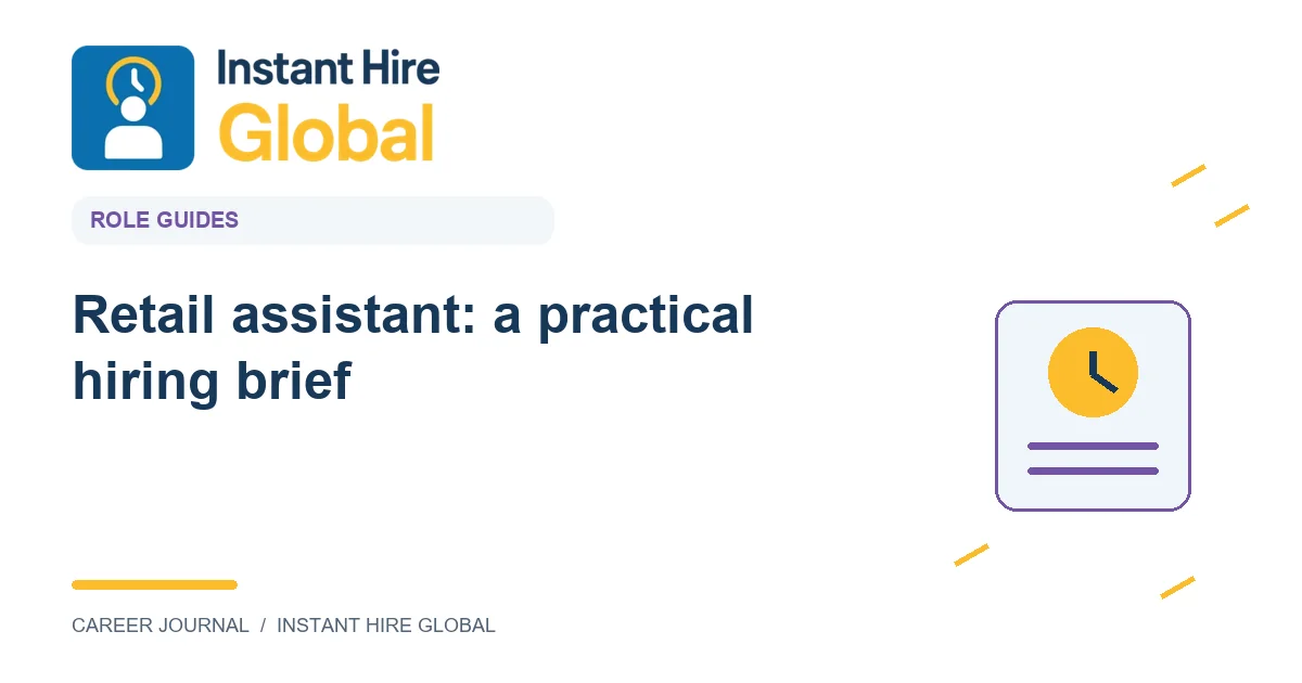 Retail assistant: a practical hiring brief
