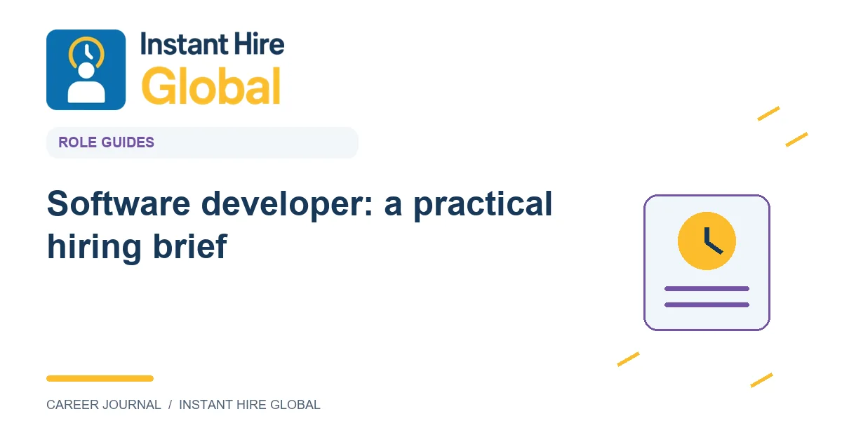 Software developer: a practical hiring brief
