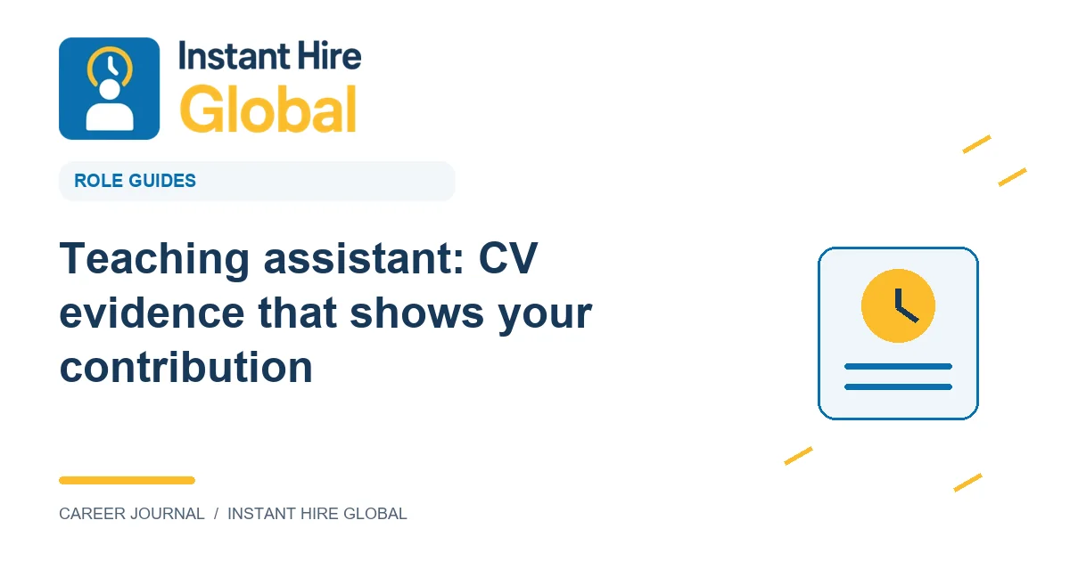 Teaching assistant: CV evidence that shows your contribution
