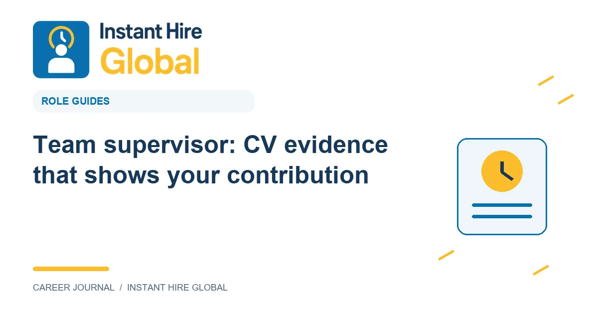 Team supervisor: CV evidence that shows your contribution