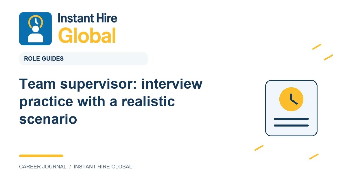 Team supervisor: interview practice with a realistic scenario