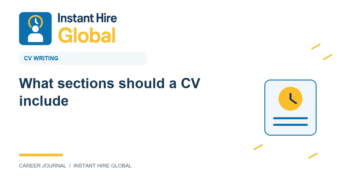 What sections should a CV include?